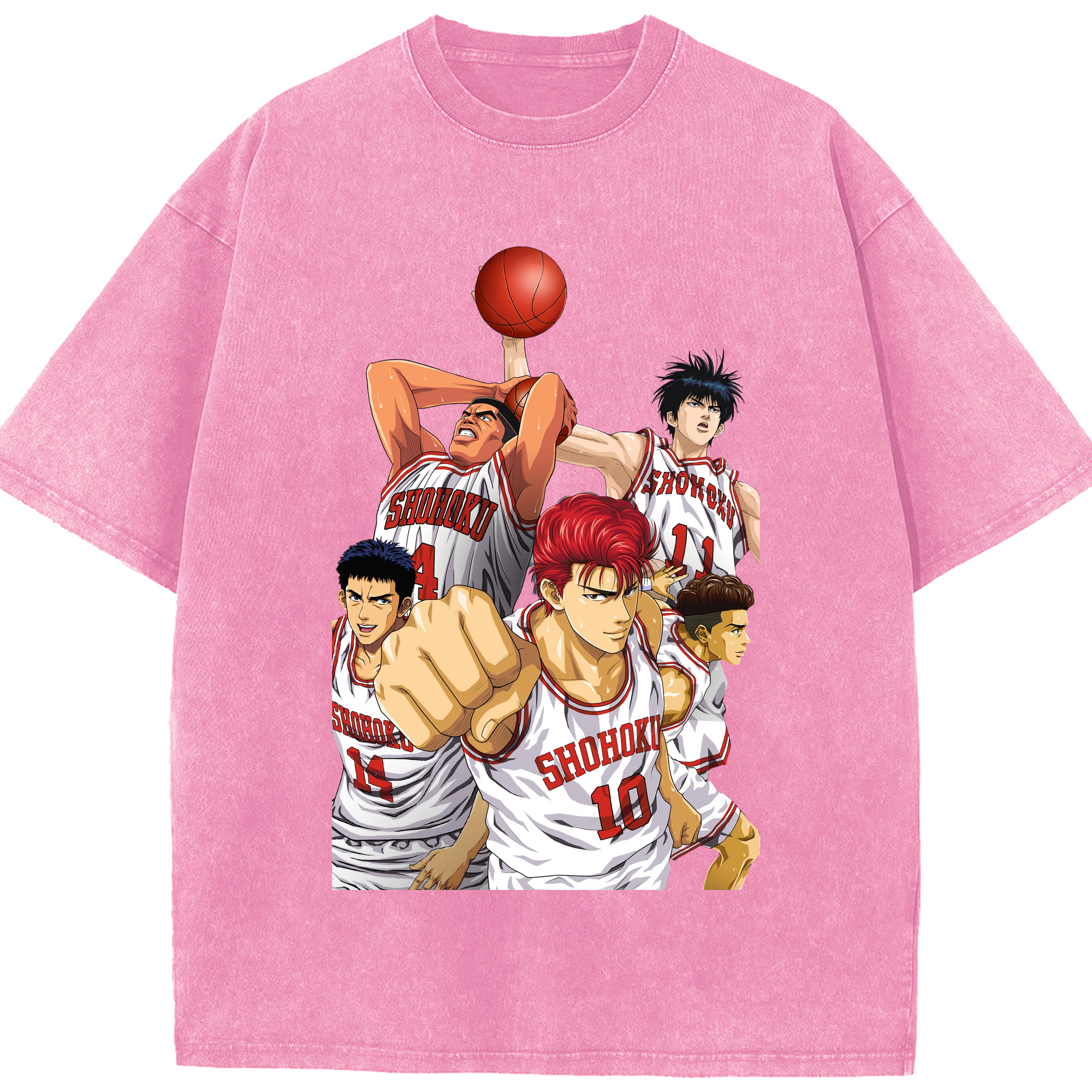 （画像用） SLAM DUNK／スラムダンク 綿100% ヴィンテージ風 半袖Tシャツ（フロントプリント）
